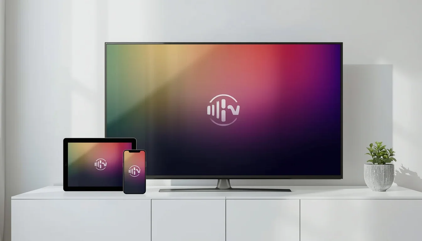 Fernseher, Tablet und Smartphone mit Streaming-Apps